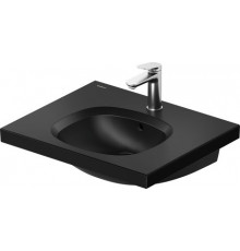 Раковина, Duravit, Aurena, шгв 600*500*190, отверстия для смесителя-1, HygieneGlaze, цвет-черный матовый