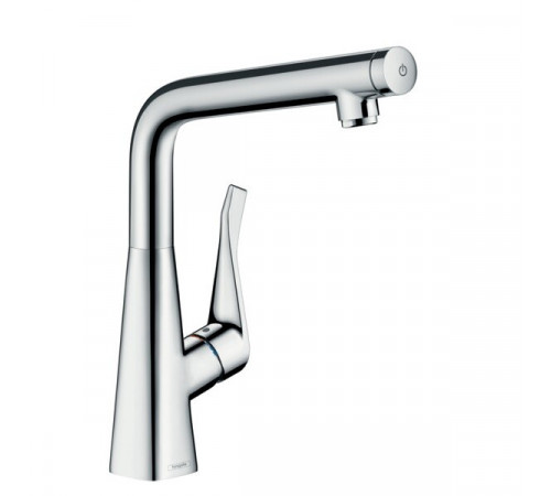 Смеситель для кухни, Hansgrohe, Metris Select M71, цвет-сталь