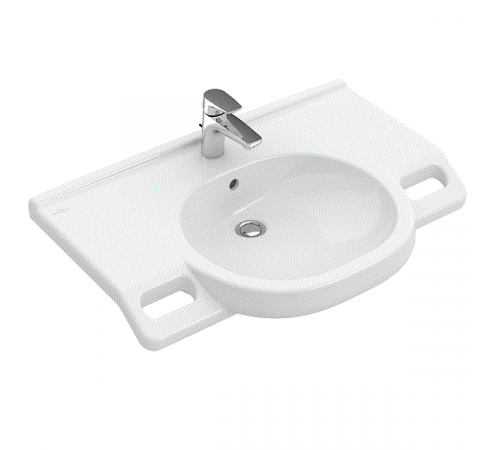 Раковина, Villeroy&Boch, O'Novo Vita, шгв 800*550*190, отверстия для смесителя-1, цвет-альпийский белый