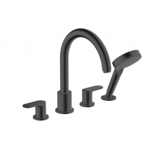 Смеситель для ванны и душа, Hansgrohe, Vernis Blend, на борт ванны, цвет-черный матовый