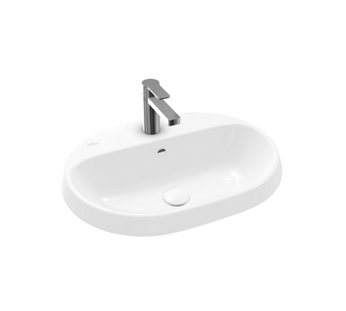 Раковина, Villeroy&Boch, Architectura, шгв 600*450*125, отверстия для смесителя-1 сквозное, 2 промаркированных, цвет-альпийский белый