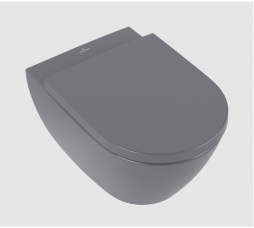 Унитаз, Villeroy&Boch, Subway 2.0, подвесной, шгв 370*560*365, CeramicPlus/AntiBac, цвет-графит (Graphite)