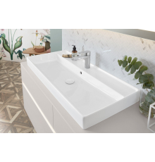 Раковина, Villeroy&Boch, Collaro, шгв 1000*470*160, отверстия для смесителя-1 сквозное, 2 промаркированных, CeramicPlus, цвет-альпийский белый