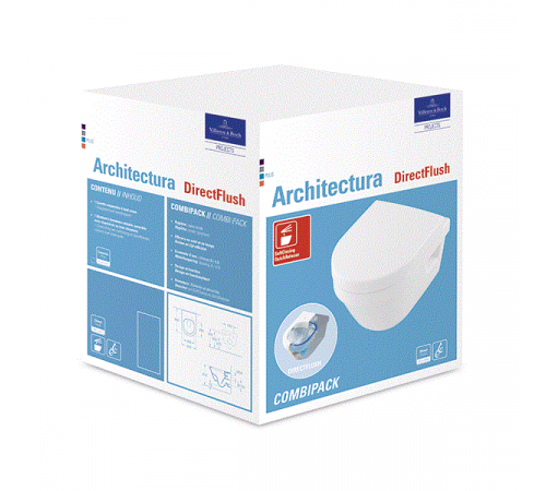 Унитаз подвесной, Villeroy&Boch, Architectura, шгв 350*480*410, цвет-альпийский белый