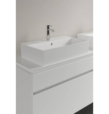 Раковина, Villeroy&Boch, Memento 2.0, шгв 600*420*90, отверстия для смесителя-1 сквозное, 2 промаркированных, цвет-альпийский белый