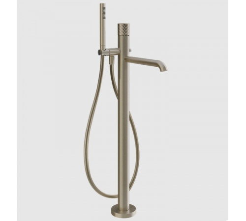 Смеситель для ванны и душа, Gessi, Habito Intreccio, напольный, цвет-Finox Brushed Nickel