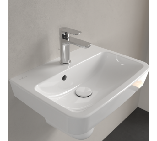Раковина, Villeroy&Boch, O.Novo, шгв 500*370*110, отверстия для смесителя-1 сквозное, 2 промаркированных, AntiBac, цвет-альпийский белый