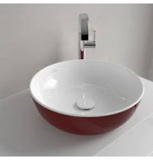 Раковина, Villeroy&Boch, Artis, шгв 430*430*130, отверстия для смесителя-отсутствуют, цвет снаружи/внутри-Bordeaux/белый