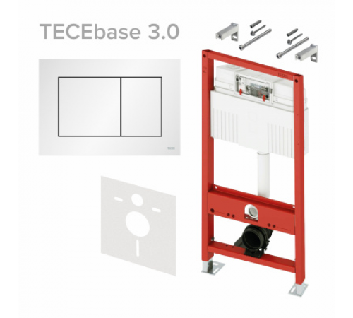 Инсталляция, TECE, TECEbase 3.0, для унитаза, шгв 500*230*1320, клавиша-TECEnow, цвет клавиши-белый матовый