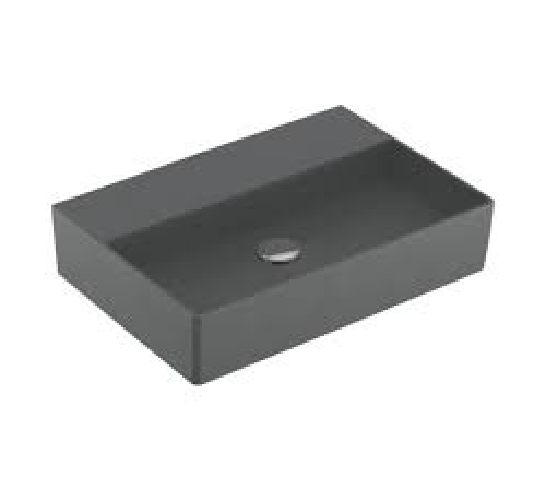 Раковина, Villeroy&Boch, Memento 2.0, шгв 600*420*140, отверстия для смесителя-отсутствуют, CeramicPlus, цвет-графит