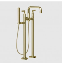 Смеситель для ванны и душа, Gessi, Inciso, напольный, цвет-Brushed Brass PVD
