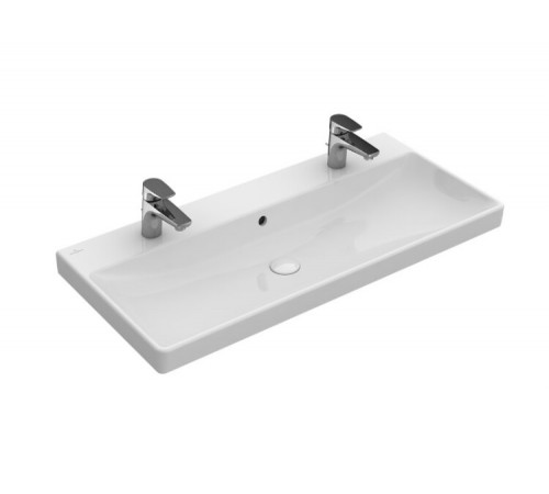 Раковина, Villeroy&Boch, Avento, шг 1000*470, отверстия для смесителя-2, цвет-альпийский белый