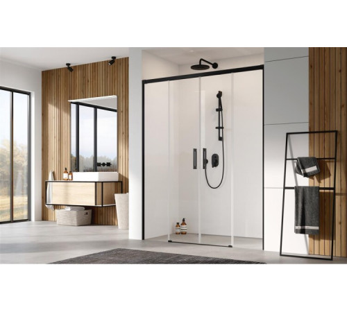 Дверь, Radaway, Idea DWD, шв 1700*2005, петли-универсальные (слева или справа), черный, цвет стекла-прозрачный, Easy Clean