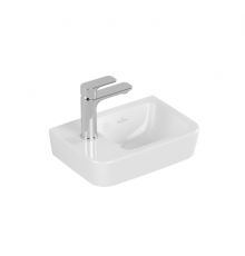 Раковина, Villeroy&Boch, O.Novo, шгв 360*250*95, отверстия для смесителя-1, CeramicPlus, AntiBac, цвет-альпийский белый