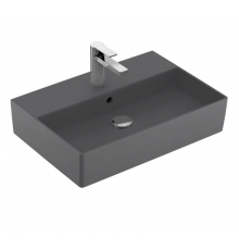 Раковина, Villeroy&Boch, Memento 2.0, шгв 600*420*140, отверстия для смесителя-1 сквозное, 2 промаркированных, CeramicPlus, цвет-графит (Graphite)