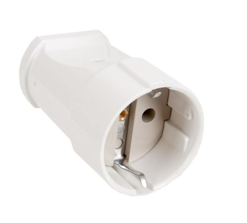 Штепсельное гнездо с/з, белое 16А 250В UNIVersal А102