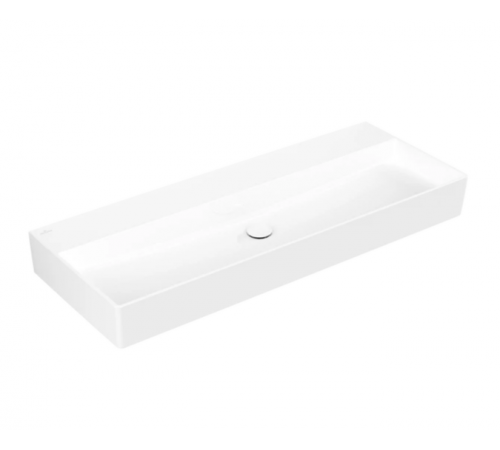 Раковина, Villeroy&Boch, Memento 2.0, шгв 1200*470*140, отверстия для смесителя-отсутствуют, CeramicPlus, цвет-альпийский белый