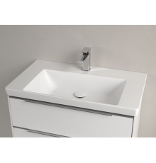 Раковина, Villeroy&Boch, Subway 3.0, шгв 800*470*120, отверстия для смесителя-1 сквозное, 2 промаркированных, CeramicPlus, цвет-альпийский белый