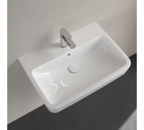 Раковина, Villeroy&Boch, O.Novo, шгв 650*460*125, отверстия для смесителя-1 сквозное, 2 промаркированных, AntiBac, цвет-альпийский белый