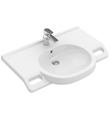 Раковина, Villeroy&Boch, O'Novo Vita, шг 800*550, отверстия для смесителя-1, CeramicPlus, цвет-альпийский белый