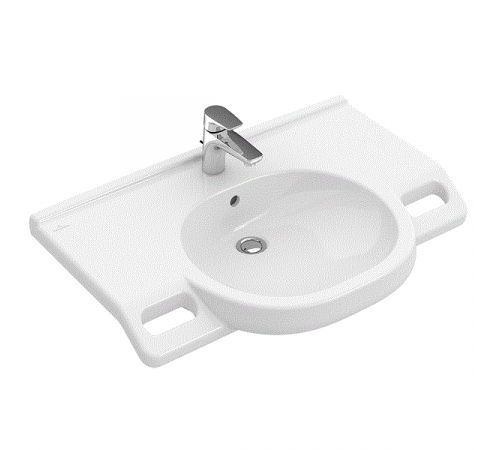 Раковина, Villeroy&Boch, O'Novo Vita, шг 800*550, отверстия для смесителя-1, CeramicPlus, цвет-альпийский белый