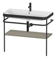 Консоль, Duravit, Happy D.2 Plus, шгв 975*490*850, с раковиной, цвет-чёрный матовый, цвет полки-каменно-серый шелковисто-матовый