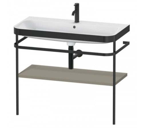 Консоль, Duravit, Happy D.2 Plus, шгв 975*490*850, с раковиной, цвет-чёрный матовый, цвет полки-каменно-серый шелковисто-матовый