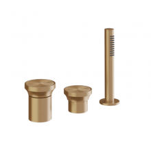 Смеситель для ванны и душа, Gessi, Origini, на 2 потребителя, цвет-Warm Bronze Brushed PVD