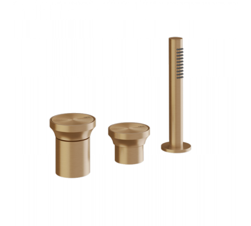 Смеситель для ванны и душа, Gessi, Origini, на 2 потребителя, цвет-Warm Bronze Brushed PVD