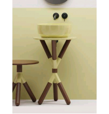 Консоль, Scarabeo, Cross, шгв 520*520*760, цвет-темное дерево (Dark wooden finish)/лайм (Lime)
