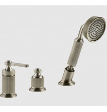 Смеситель для ванны и душа, Gessi, VENTI20, на 2 потребителя, цвет-Finox Brushed Nickel