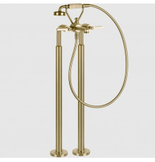 Смеситель для ванны и душа, Gessi, VENTI20, напольный, цвет-Brushed Brass PVD