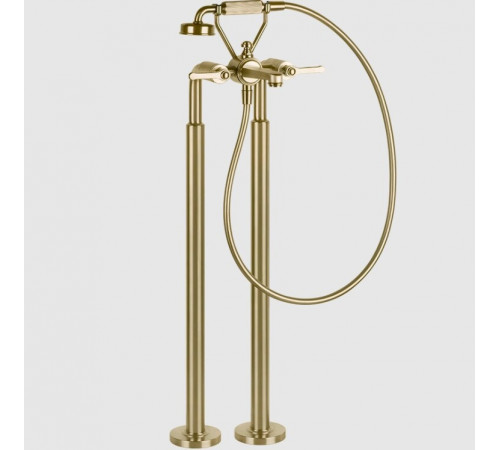 Смеситель для ванны и душа, Gessi, VENTI20, напольный, цвет-Brushed Brass PVD