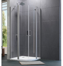 Дверь, Huppe, Design Pure, шв 1000*2000, Black Edition, цвет стекла-прозрачный (для заказа готового душевого ограждения 1/4 круга с двухстворчатой дверью необходимо выбрать 2 шт)
