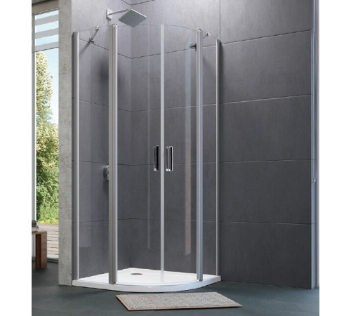 Дверь, Huppe, Design Pure, шв 1000*2000, Black Edition, цвет стекла-прозрачный (для заказа готового душевого ограждения 1/4 круга с двухстворчатой дверью необходимо выбрать 2 шт)