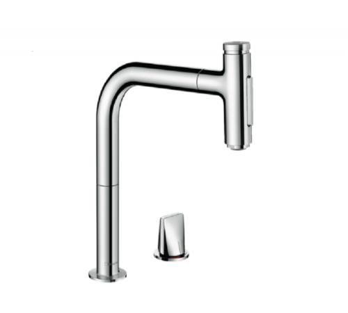 Смеситель для кухни, Hansgrohe, Metris Select M71, sBox, цвет-шлифованный черный хром