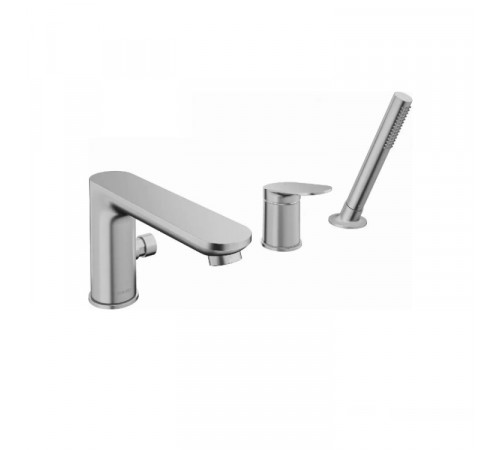 Смеситель для ванны и душа, Duravit, Wave, цвет-сталь брашированная