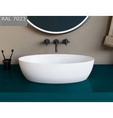 Раковина, Salini, ALDA 01, шгв 580*350*150, отверстия для смесителя-отсутствуют, цвет внутри и снаружи-RAL7023 матовый