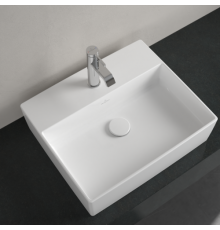 Раковина, Villeroy&Boch, Memento 2.0, шгв 500*420*90, отверстия для смесителя-1 сквозное, 2 промаркированных, CeramicPlus, цвет-альпийский белый