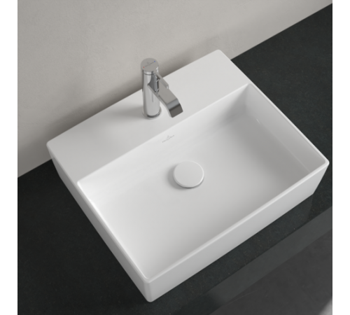 Раковина, Villeroy&Boch, Memento 2.0, шгв 500*420*90, отверстия для смесителя-1 сквозное, 2 промаркированных, CeramicPlus, цвет-альпийский белый