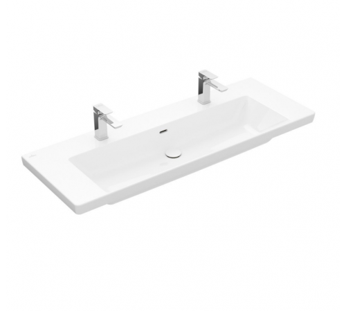 Раковина, Villeroy&Boch, Subway 3.0, шгв 1300*475*120, отверстия для смесителя-2, цвет-альпийский белый