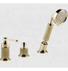Смеситель для ванны и душа, Gessi, VENTI20, на 2 потребителя, цвет-Brass PVD