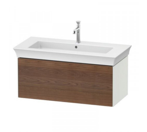 Тумба под раковину, Duravit, White Tulip, шгв 981*458*410, раковина-необходимо заказать, цвет- белый шелковисто-матовый/Амер. орех массив дерева
