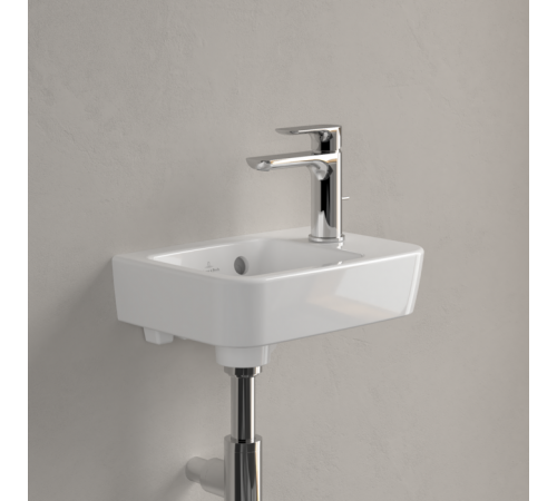 Раковина, Villeroy&Boch, O.Novo, шгв 360*250*95, отверстия для смесителя-1, CeramicPlus, AntiBac, цвет-альпийский белый