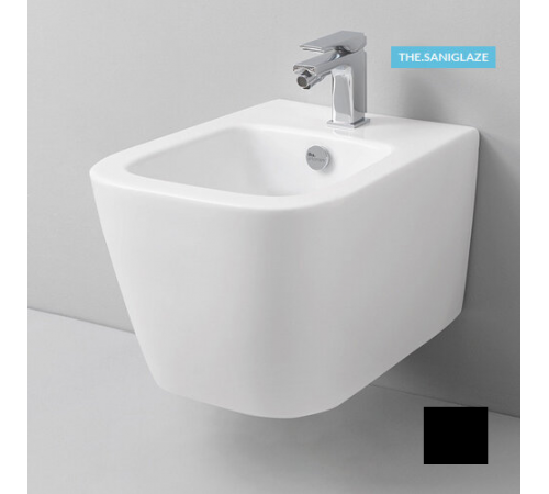 Биде, Artceram, A16, подвесной, шгв 360*525*290, Saniglaze, цвет-черный матовый (Товар заказной, возврату не подлежит)