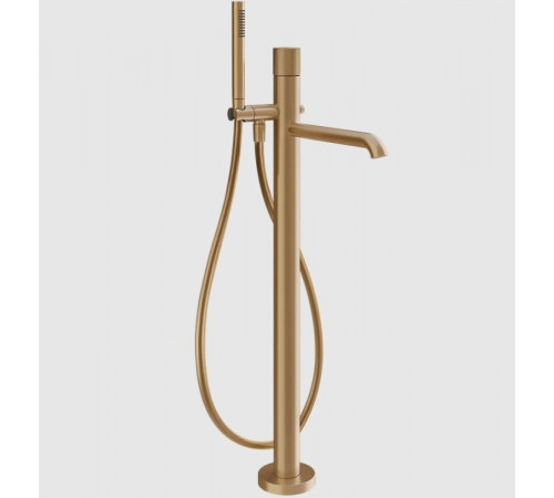 Смеситель для ванны и душа, Gessi, Habito Rigato, напольный, цвет-Warm Bronze Brushed PVD