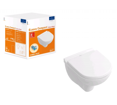 Унитаз, Villeroy&Boch, O'Novo, подвесной, шгв 360*490*350, CeramicPlus, цвет-альпийский белый