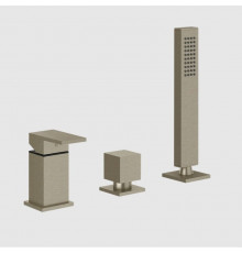 Смеситель для ванны и  душа, Gessi, Rettangolo, на 2 потребителя, цвет-Finox Brushed Nickel
