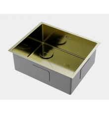 Мойка, Omoikiri, Taki 54-U/IF-L-IN Side SF, шгв 540*440*200, отверстия для смесителя-отсутствуют, цвет-светлое золото