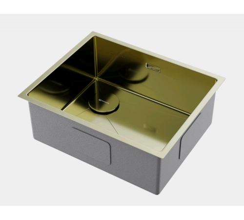 Мойка, Omoikiri, Taki 54-U/IF-L-IN Side SF, шгв 540*440*200, отверстия для смесителя-отсутствуют, цвет-светлое золото